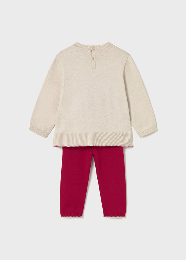 Long knit trousers set