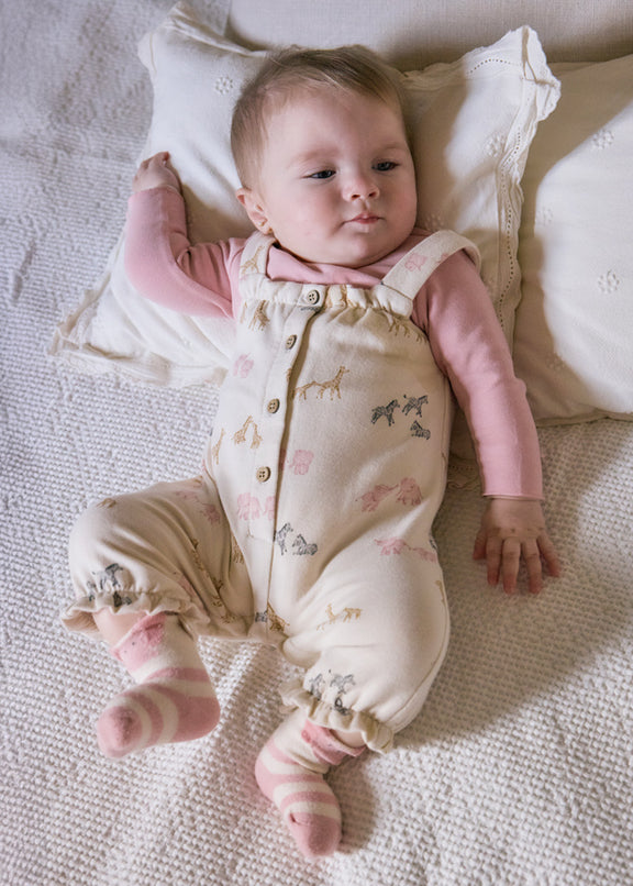 Printed dungarees set