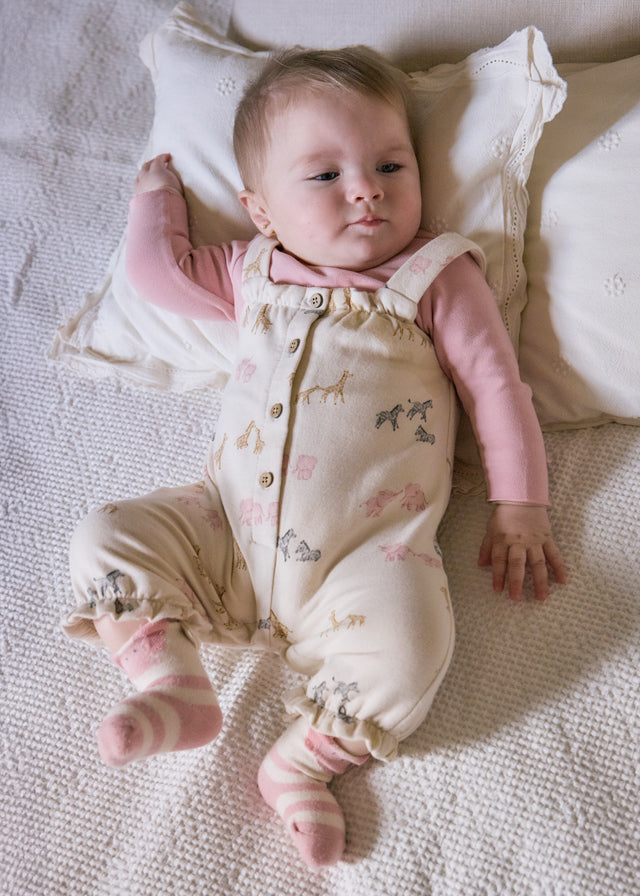 Printed dungarees set
