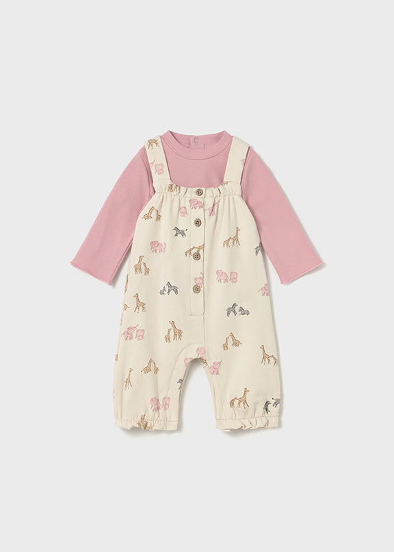 Printed dungarees set