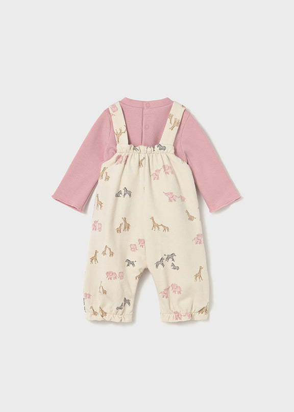 Printed dungarees set