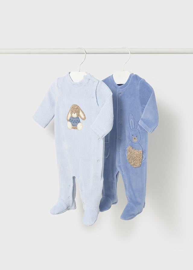 2 Pcs velour onesie