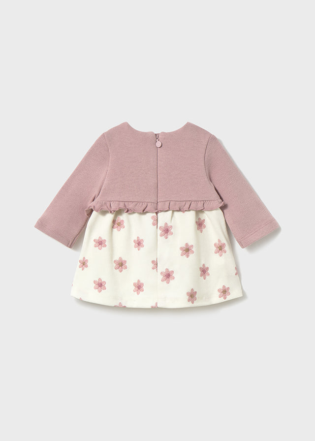 Dress with knit cardigan