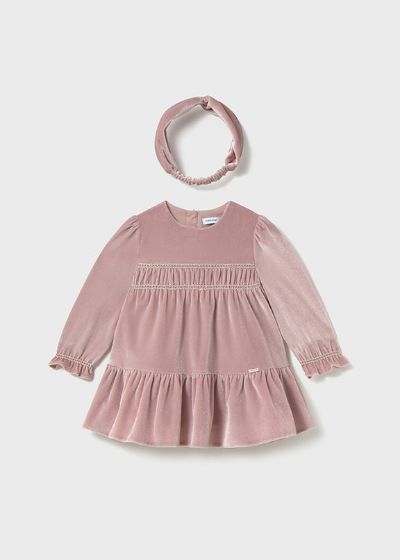 Velvet dress with headband