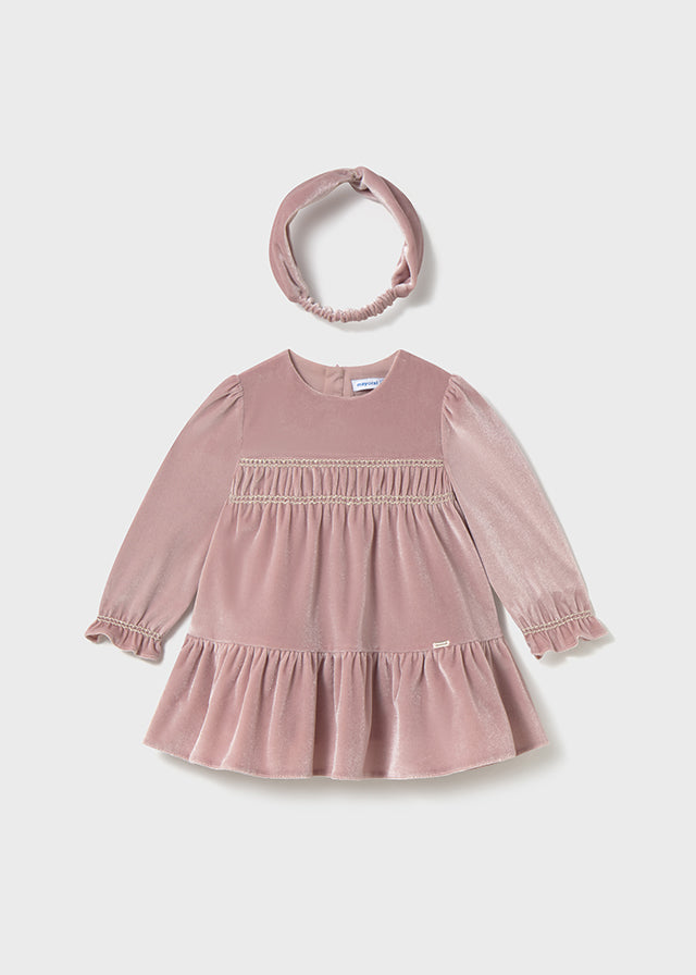 Velvet dress with headband