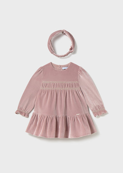 Velvet dress with headband