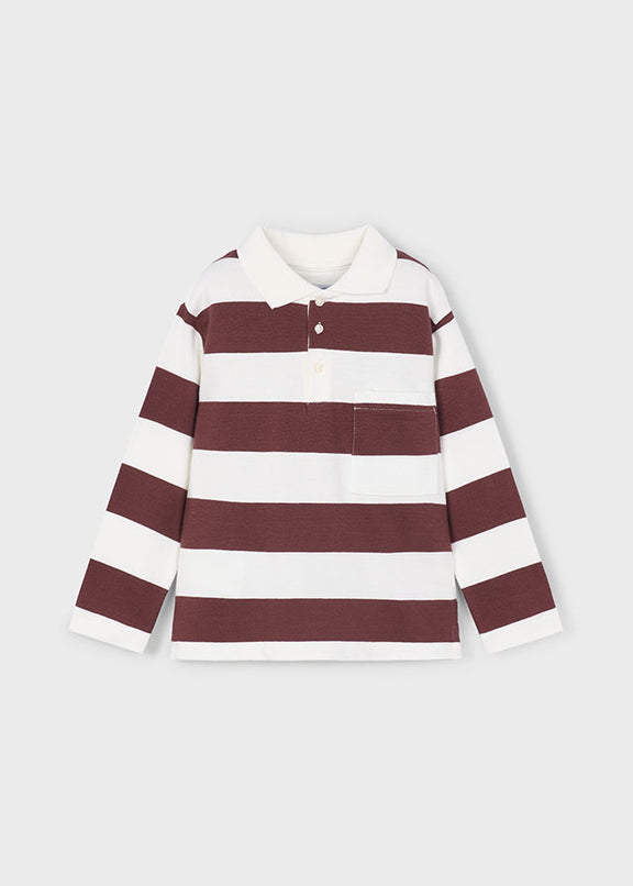l/s stripes polo