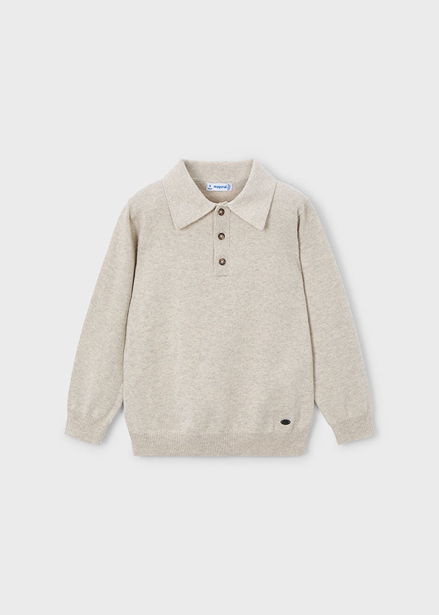L/s knit polo