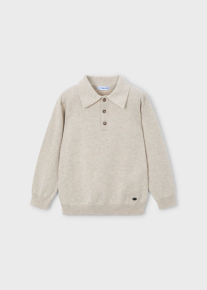 L/s knit polo