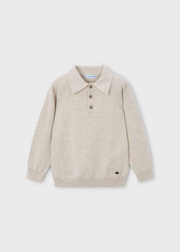 L/s knit polo