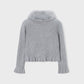 Faux fur collar cardigan