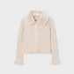 Faux fur collar cardigan