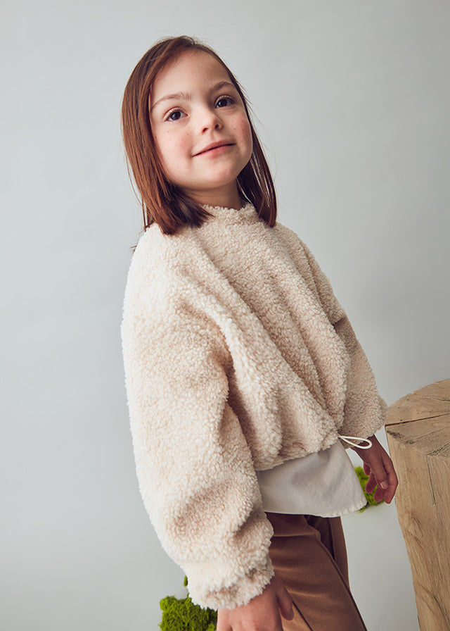 Lamb wool combined pullover