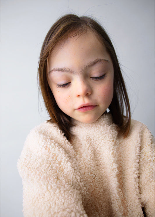 Lamb wool combined pullover