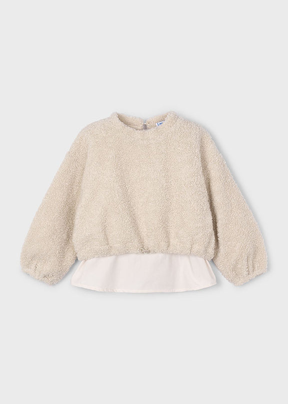 Lamb wool combined pullover