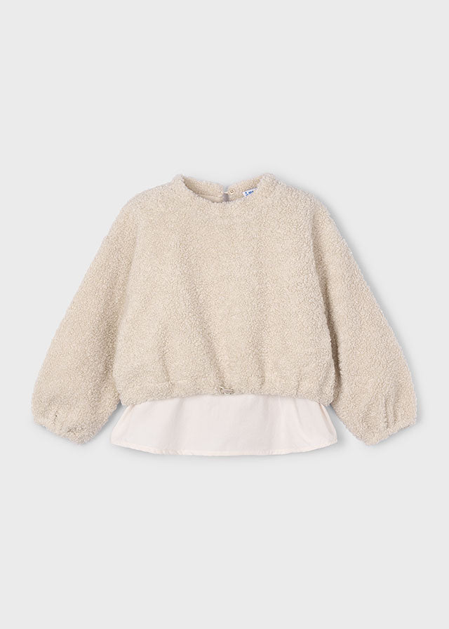 Lamb wool combined pullover