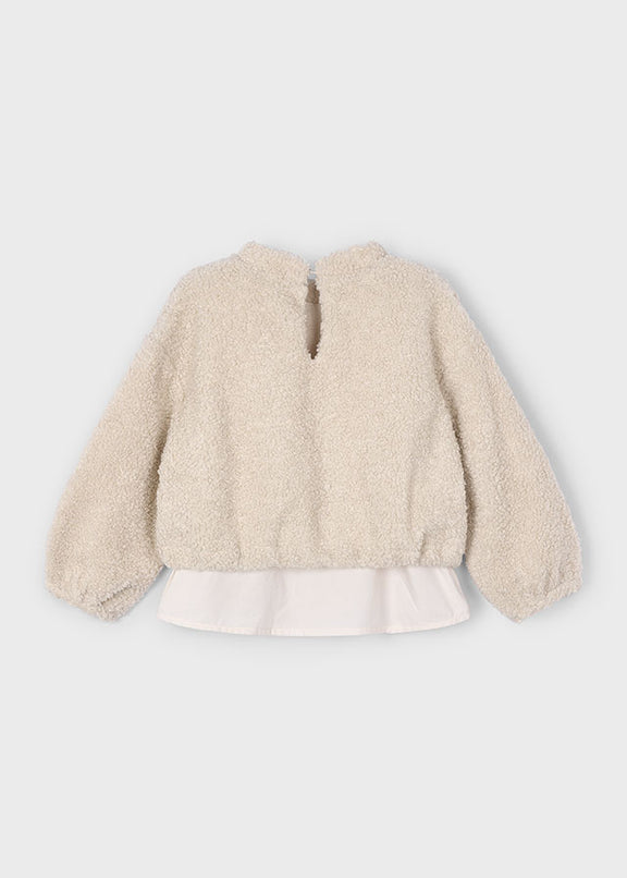 Lamb wool combined pullover