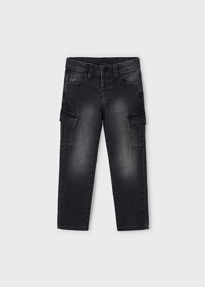 Soft denim cargo pants