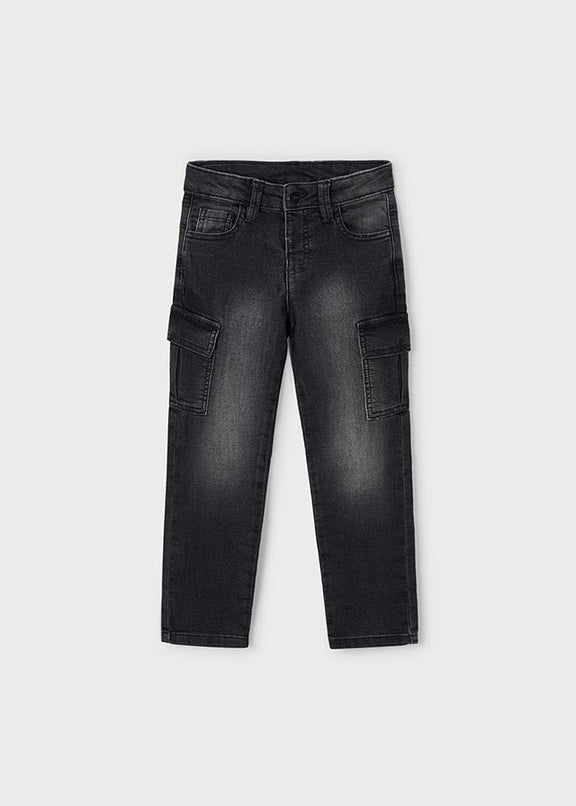 Soft denim cargo pants