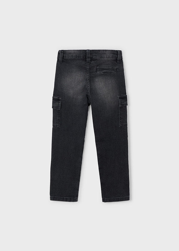 Soft denim cargo pants