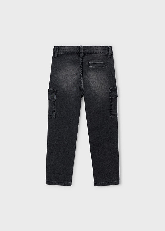 Soft denim cargo pants