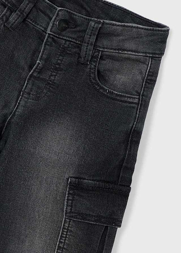 Soft denim cargo pants