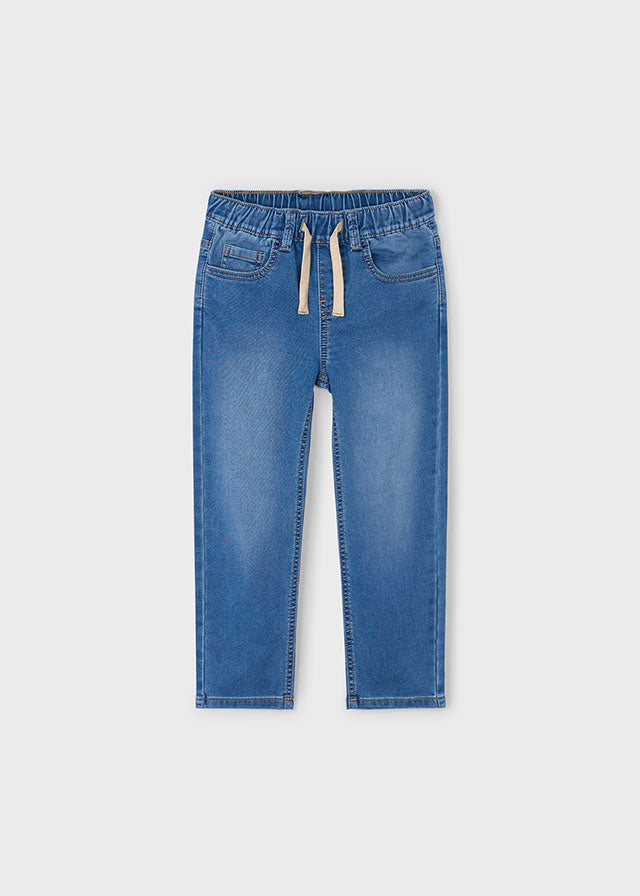 Soft denim jogger pants