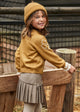 Pleated knit skort