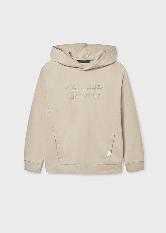 Embossed hooded pullover