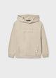 Embossed hooded pullover
