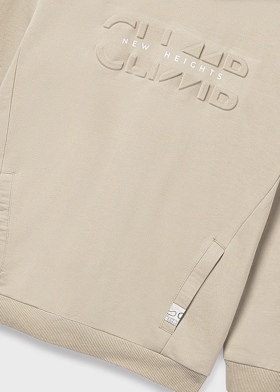 Embossed hooded pullover