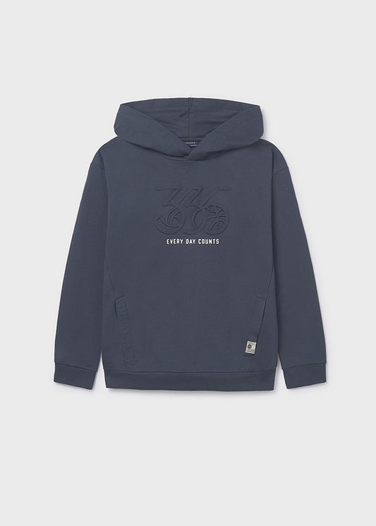Embossed hooded pullover