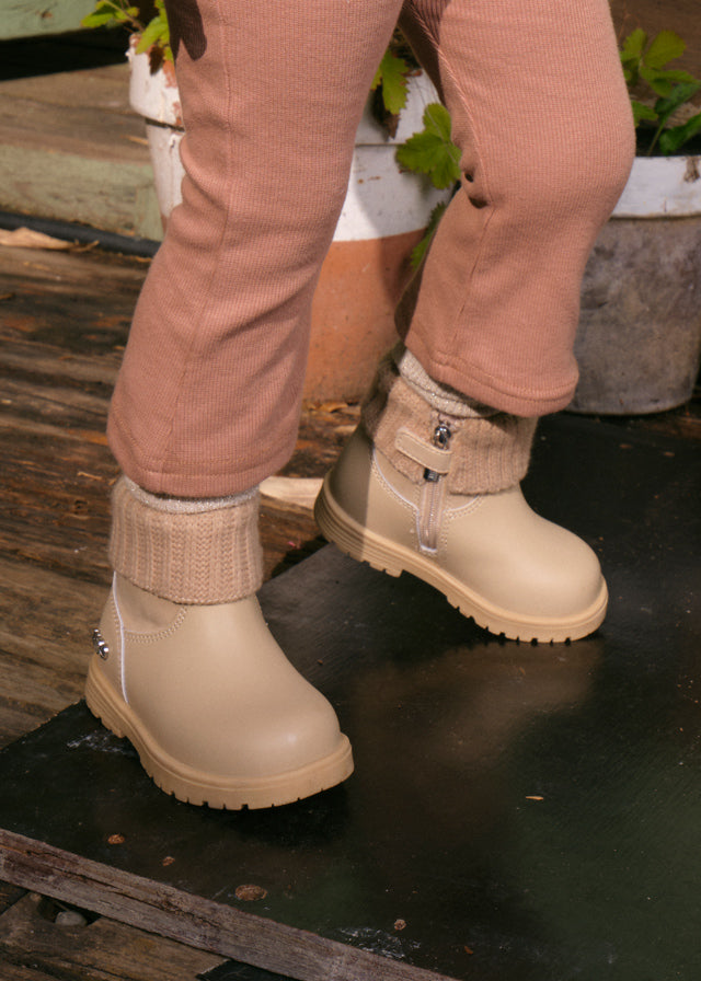 Knit biker boots