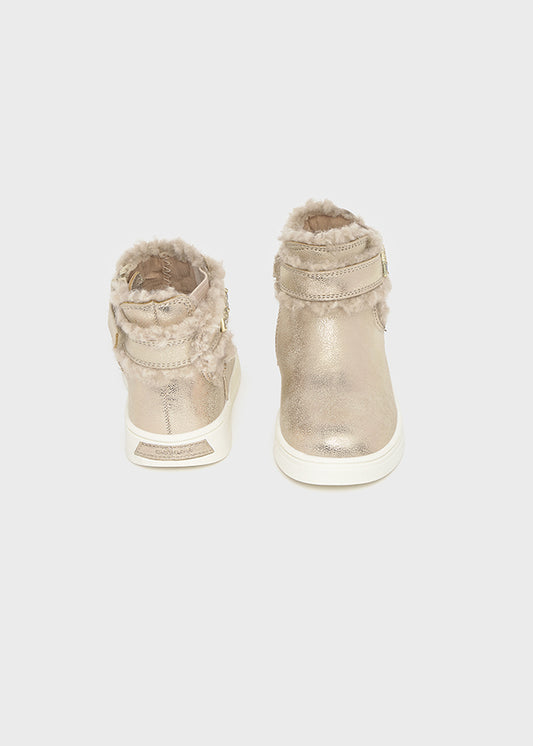 Faux fur detail bootie