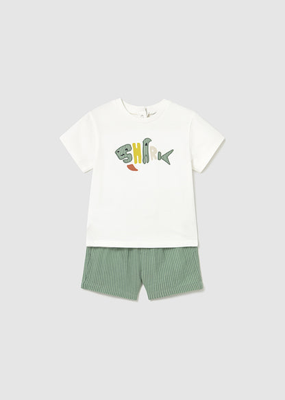 Striped shirt and short set