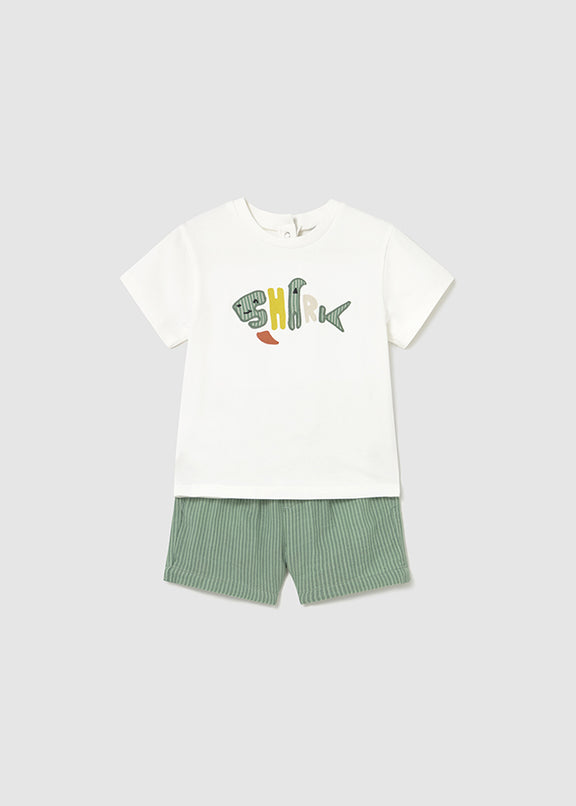Striped shirt and short set