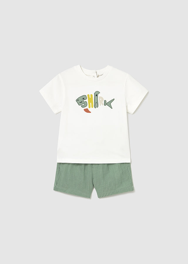 Striped shirt and short set