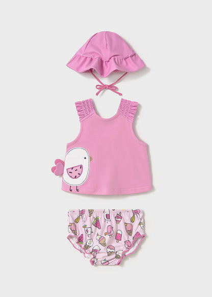 Bathing suit set with hat