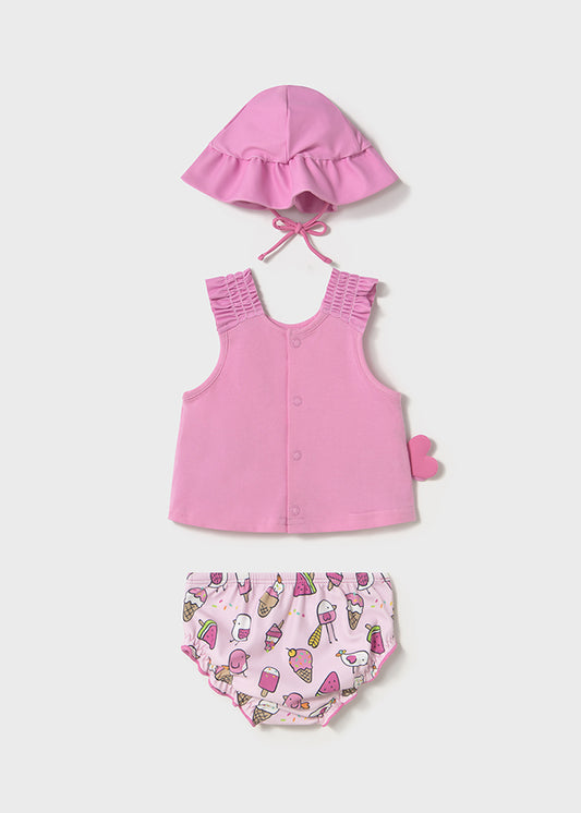 Bathing suit set with hat
