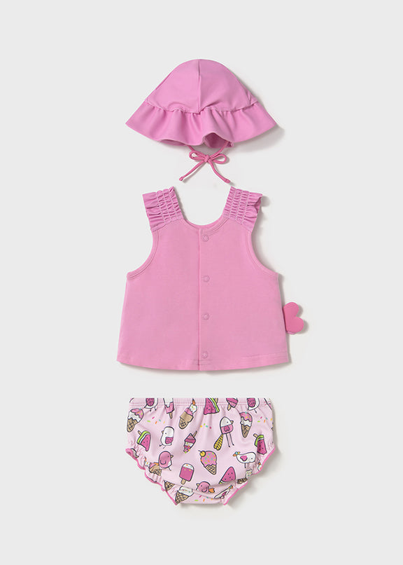 Bathing suit set with hat