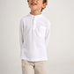 L/s mao-collar polo shirt