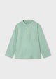 L/s mao-collar polo shirt