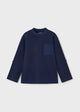 L/s mao-collar polo shirt