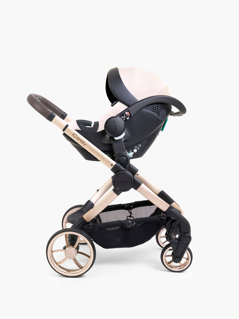 Peach 7 Biscotti Pushchair and Carrycot - Car Seat Bundle
